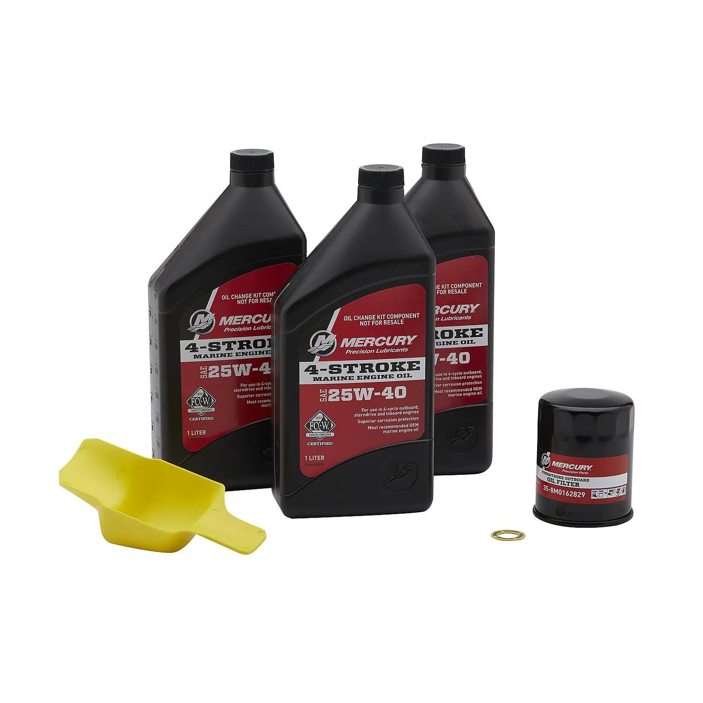 Mercury 8M0081916 25W-40 4-Stroke Outboard Oil Change Kit for Mercury 40/50/60hp EFI Outboards