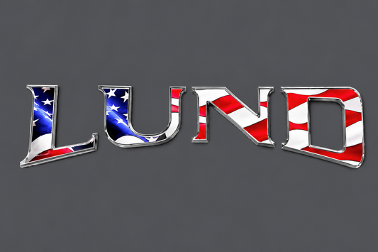 Limited Edition Lund Boats American Flag Raised Decal Set