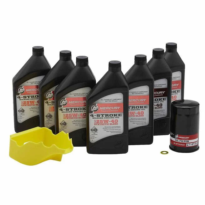 Mercury 8M0188359 25W-40 4-Stroke Outboard Oil Change Kit for Mercury L6 200-400hp Verado Outboards