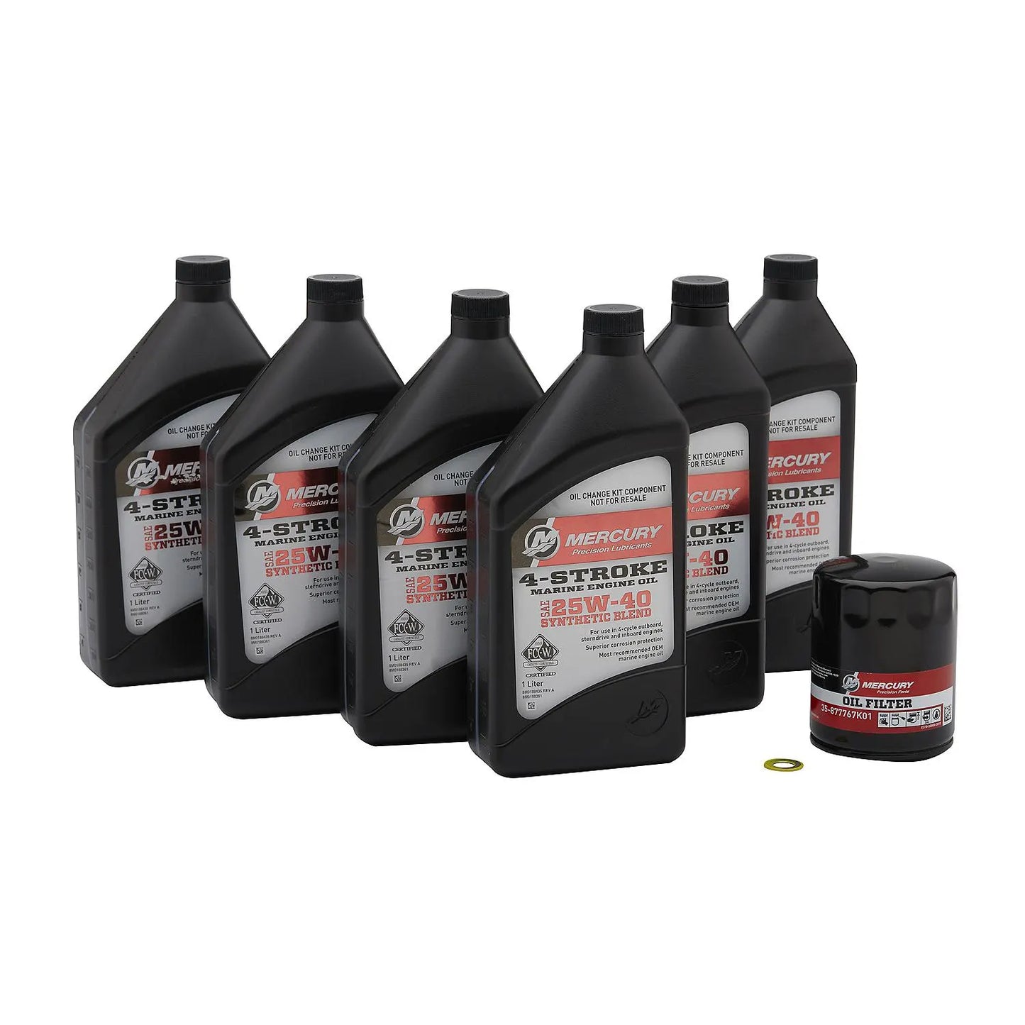 Mercury 8M0188358 25W-40 4-Stroke Outboard Oil Change Kit for Mercury L4 150-200hp Verado Outboards
