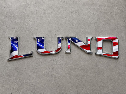 Limited Edition Lund Boats American Flag Raised Decal Set