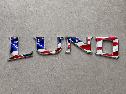 Limited Edition Lund Boats American Flag Raised Decal Set
