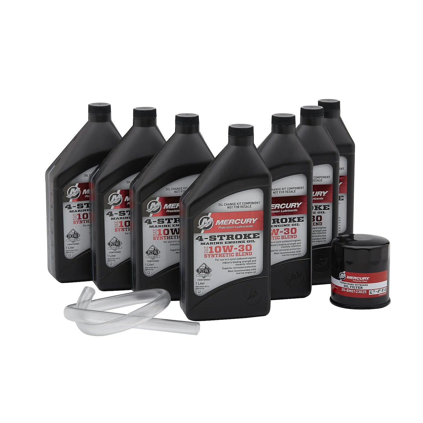 Mercury 8M0187621 10W-30 4-Stroke Outboard Oil Change Kit for Mercury V6 and V8 175-300hp Outboards