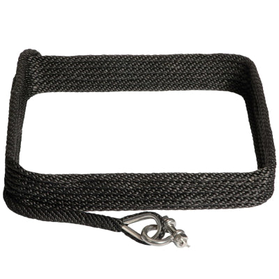 Black - BoatTector Solid Braid MFP 1/2" x 100' Anchor Line with Stainless Steel 3/8" Bolt-Type Anchor Shackle - Black