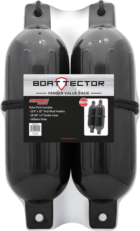 Black 2 Pack - BoatTector Fenders (Boat Bumpers)