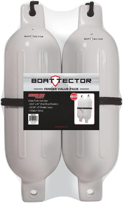 White 2 Pack - BoatTector Fenders (Boat Bumpers)